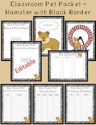 editable classroom pet packet hamster with scribble black border