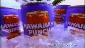 Hawaiian punch is a brand of fruit punch currently manufactured by keurig dr pepper, originally invented in 1934 as a topping for ice cream. Hawaiian Punch Commercial Charles Telerant Youtube