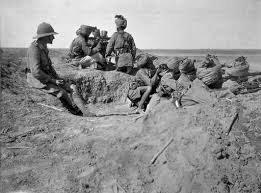 Indian troops in the firing line ...