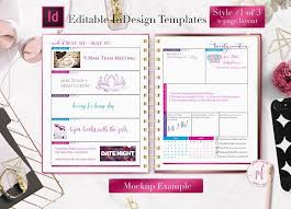 Weekly Calendar Indesign Template Indesign Templates Indesign Calendar Template