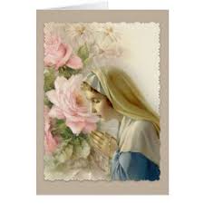Birthday Card For Mother Mary Customizable Virgin Mother Mary With Rosary Card Floral Gifts Flower Flowers Gift Ideas Catholic Birthday Card Birthday Prayer Prayer Cards