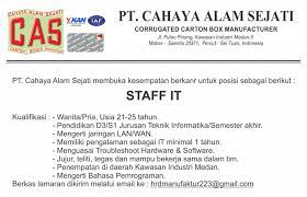 Info lowongan kerja di perusahaan pabrik kelapa sawit. Lowongan Kerja Pt Cahaya Alam Sejati Medan April 2019 Lowongan Kerja Medan Terbaru Tahun 2021