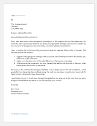 Her car required towing and extensive repairs, and the accident caused the claimant to miss an important family event. Letter To Contractor For Damage Word Excel Templates