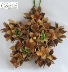Bucheckern Stern Mit Moos Und Zierperle B 13 Cm X H 12 Cm Naturlicher Weihnachtsschmuck Basteln Weihnachten Zapfen Basteln Herbst Dekoration