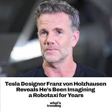 About 12 years ago, shortly after Tesla began delivering the Model S, chief  designer Franz von Holzhausen began envisioning the future of autonomous  vehicles.⁠ ⁠ His foresight into the potential of robotaxis