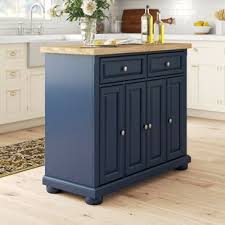 Adding an accent color to an island is a relatively easy way to add personality to your kitchen. Navy Blue Kitchen Island Wayfair