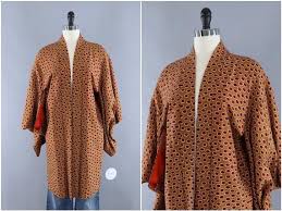 Soft surroundings vintage silk velvet kimono 1x. Silk Brown Kimono Jacket With Gold Embroidery Gem