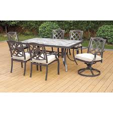 Berkley Jensen Lincoln 7 Pc Tile And Cast Dining Set Bjs Wholesale Club In 2020 Outdoor Furniture Sets Lake Houses Exterior Bjs Wholesale