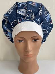 Tennessee Titans Bouffant Scrub Hat With Matching Badge Reel Option