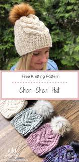Char Char Hat Free Beginner Cable Hat Knitting Pattern Knitting Patterns Free Hats Beanie Knitting Patterns Free Hat Knitting Patterns