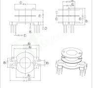 Bobbins | RM8 Vertical 6+6Pin Two Slots Transformer Bobbin ...
