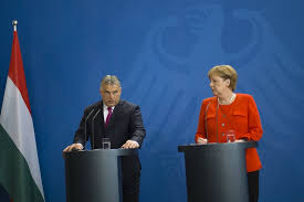 Chancellor angela merkel of germany and prime minister viktor orban of hungary arriving for a european summit in october. Leaders Of Germany Hungary Trade Barbs On Migration