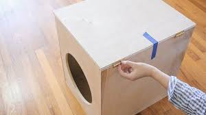 diy modern plywood kitty litter box hunker 猫 トイレ インテリア 猫