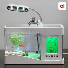 The mini usb aquarium desk toy with artificial fish. Mini Desk Aquarium With Lamp And Oxygen Lazada Ph