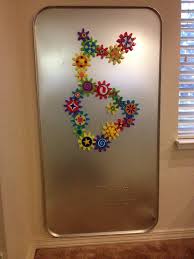 Oil Drip Pan Magnet Board Many Uses We Put Magnetic Gears On Ours This Week Magnet Board Activities Preschool Classroom Organization Magnetic Board