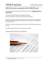 Pdf | certified reference materials (crms) are the materials that are characterized to an acceptable standard in terms of identification accompanied by a (material) safety data sheet. Free Cheat Sheet In Preparation For The Pmi Acp Exam