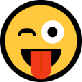 Often conveys a sense of fun, . Face With Stuck Out Tongue And Winking Eye Emoji