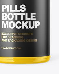 Download Glossy Pills Bottle Mockup In Bottle Mockups On Yellow Images Object Mockups PSD Mockup Templates