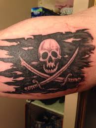 This tattoo design is symbolic to an adventurous life. Forearm Pirate Flag Tattoo Novocom Top