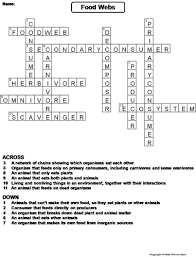 This is a food crossword puzzle worksheet. Food Webs Crossword Puzzle Teaching Resources