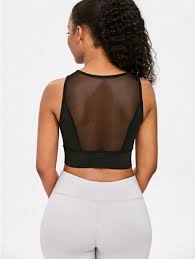 Tight Black Tank Top Outfit Casual Simple Dressy Street Styles Mesh Panel Crop Sports Tank Top Black Tank Tops Outfit Tank Top Outfits Dressy Black Tank Top