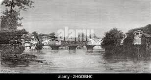Srinagar bridge over the Jhelum river ...
