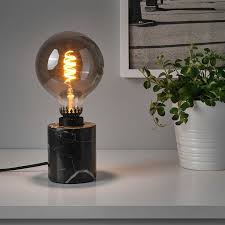 Markfrost Lampe De Table Marbre Noir Ikea In 2020 Tischleuchte Gluhbirne Led Leuchtmittel