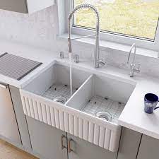 Thinking of farmhouse kitchen sink ideas, and overall farmhouse kitchen décor, this post will certainly have you planning the best idea for your so you can go for the classic white porcelain farmhouse kitchen sink, but if you like to innovate and give ideas a twist to create something. Alfi Brand Ab537 32 Fluted Double Bowl Fireclay Farmhouse Kitchen Sink