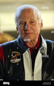 Apollo Astronaut Buzz Aldrin at Warbirds Over Wanaka International Airshow  Wanaka New Zealand Picture by Barry Bland 10 4 04 Stock Photo