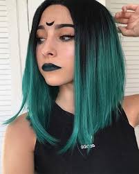 Black And Green Wig Pin On Hairstyles