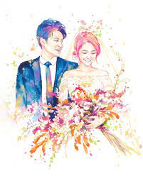 joojistudio 啾吉水彩on instagram 久久曬一波婚紗水彩人像繪 彡七夕限定延長優惠 彡 watercolor wedding invitations watercolor wedding watercolor
