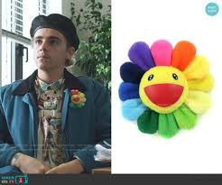 New takashi murakami flower blue white strap pin broach badge kaikai kiki f/s. Fraser S Blue Jacket And Flower Brooch On We Are Who We Are Fraser Blue Jacket Kanye Kid Cudi