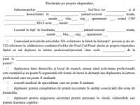 Declarație pe proprie răspundere 352 referitoare la zădărnicirea combaterii bolilor din noul cod penal, declar pe proprie răspundere faptul că mă deplasez în interes profesional/personal, între orele _, de la. Model DeclaraÈ›ie Pe Proprie RÄƒspundere IeÈ™ire Din CasÄƒ Theexperts Ro