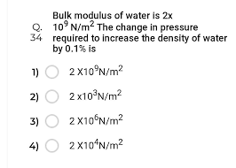 To get fluid properties in solid mechanics you need a high bulk modulus (~2 gpa for water), and a shear modulus (and young's modulus) of zero. Bulk Modulus Of Water Is 2x Q 10 N Mthe Change In Pressure 34 Required