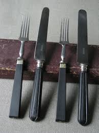 Black And White Ebony Knife Handle Black Dark Dark Wood Ebony Wood Handle Flatware Eddie Ross Ebony Wood Black Flatware Flatware Design