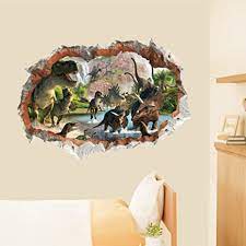 Discover kids' rugs on amazon.com at a great price. Dragon Honor Many Dinosaur Cracked Wall 3d Mural Wall Sticker Decals For Kids Room Bedroom Home Decor Amazon Ca Home Kitchen