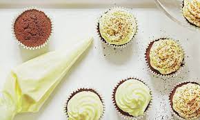 A red velvet cake is instantly recognizable with its bright red color offset by a white cream cheese frosting. Mary Berry Foolproof Cooking Part One Red Velvet Cupcakes Daily Mail Online