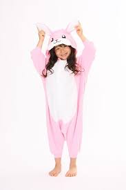 Kids Pink Rabbit Bunny Onesie Kigurumi Pajamas Bunny Onesie Animal Onesie Kids Pajamas