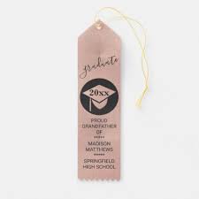 Graduation Chic Rose Gold School Any Grade Award Ribbon Zazzle Com Award Ribbon Award Ribbons College Graduation Gifts