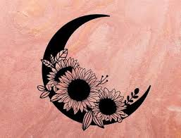 Download Sunflower Svg Moon Svg Floral Svg Moon Phase Svg Boho Svg Etsy Moon Tattoo Designs Sunflower Tattoos Cresent Moon Tattoo