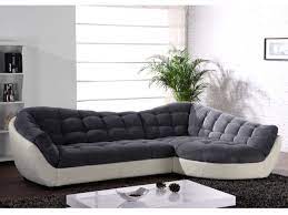 canape d angle tissu et cuir leandro gris et blanc ivoire angle droit canape angle canape d angle tissu canape habitat