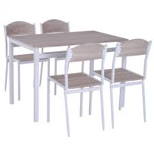 Je veux trouver un bon meuble tv de bonne qualité pas cher ici meuble tv gifi. Table De Salle A Manger Avec 4 Chaises Style Contemporain Acier Blanc Mdf Coloris Bois De Chene Table Salle A Manger Et Cuisine Meuble Gifi