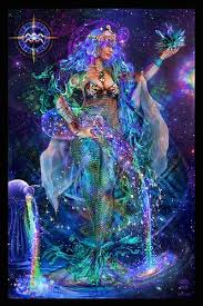 Aquarius Tapestry Aquarius Art Mystical Art Spiritual Art
