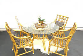 The most common bamboo dining set material is wood. Vintage Bamboo Dining Set Bamboo Glass Table Four Chairs Outdoor Decor Outdoor Furniture Sets Dining Set