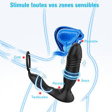 Jahuno Sex Toys Plug Anal Vibromasseur pour Homme - Gode Masturbeuse pour  Gay, Masseurs de Prostate Vibrant avec Anneau Pénien, Sextoy Anus Plugs  Anals avec 9 Modes Télescopiques 9 Modes Vibrations :
