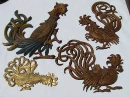 Custom engrave your award today! Vintage Kitchen Wall Plaques Metal Roosters