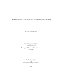 Pdf Interpreting Jewish Liturgy The Literary Intertext Method Elie Kaunfer Academia Edu