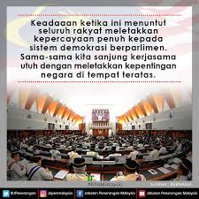 Malaysia mengamalkan sistem demokrasi berparlimen. Sistem Demokrasi Jabatan Penerangan Malaysia