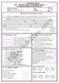 8th Grades 1st Term 1st Exam Worksheet Reading Comprehension Worksheets Exam Grade 1