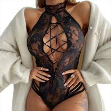 Sexy Set Women Bodysuit Tempting Black Lace Halter Lingerie Porn Underwear  Jumpsuit Hollow Out See Through Crazy Night Lenceria 231017 From 8,04 € |  DHgate